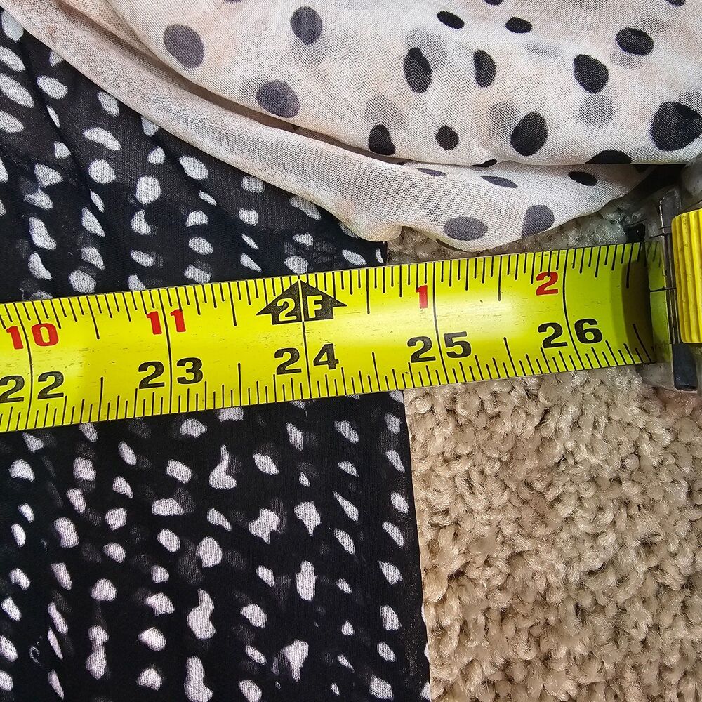 Torrid Sheer Duster Kimono Size 1 1X Black Polka Dot Open Front Boho - Picture 8 of 10